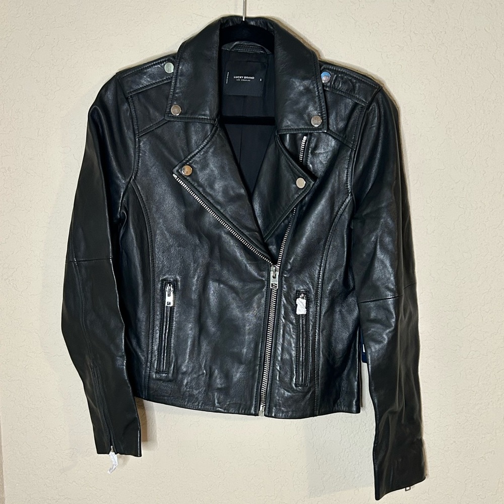 Lucky Brand Lamb Leather Moto Jacket